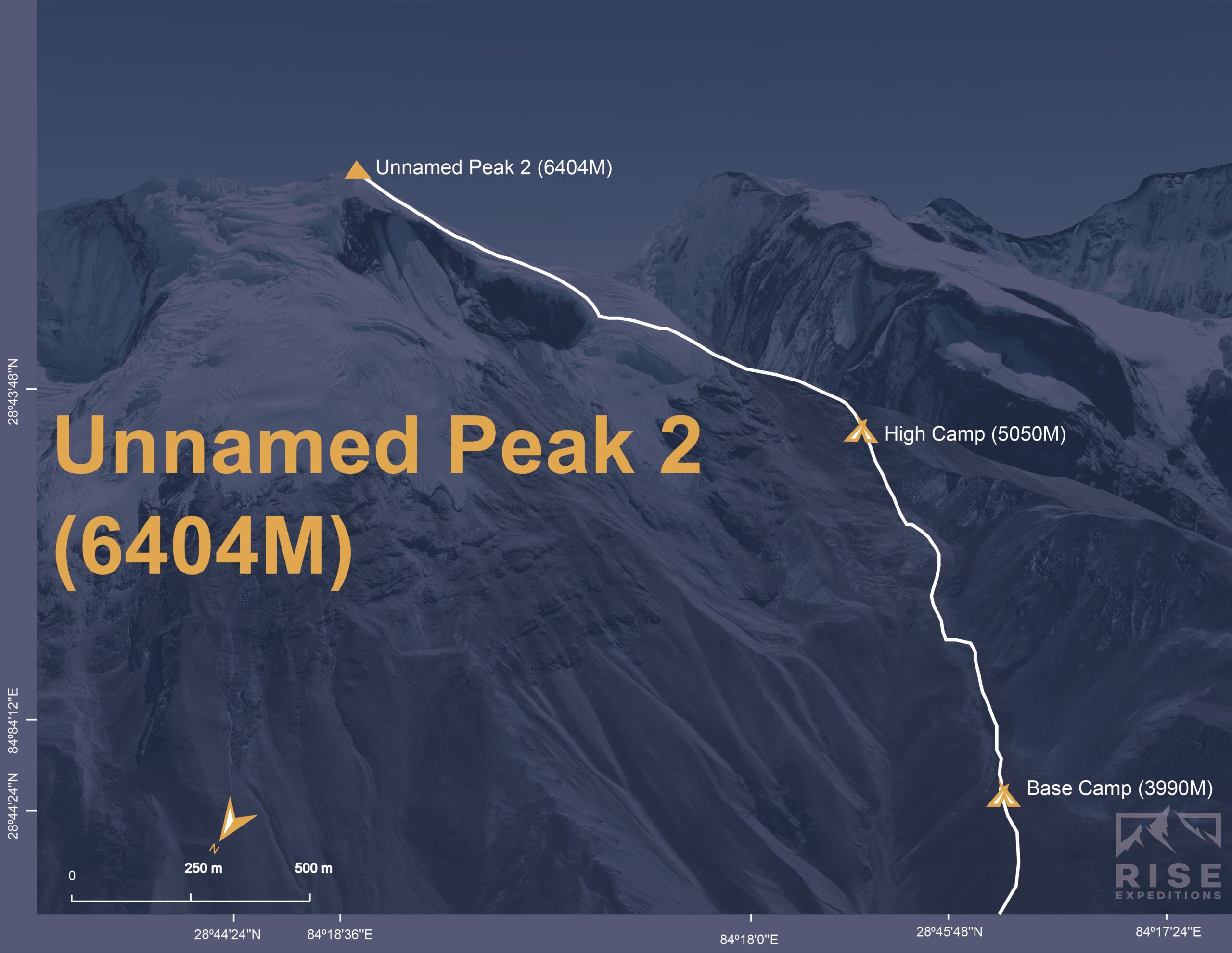 Unnamed Peak 2, Naar Phu kangla pass trek map